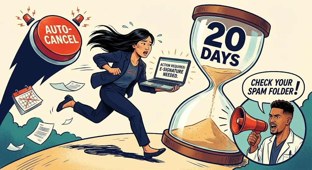The 20-Day Countdown - The e-signature window is critical, miss it and your application auto-cancels